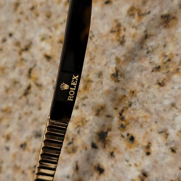 ROLEX Sunglasses vintage  engraved gold plated crown browline temple oval main image 4